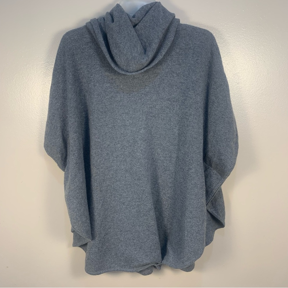Max Studio 100% 2 Ply Cashmere Cowl Neck Poncho Shrug Sweater - Picture 13 of 14